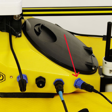 Multiport plug and internal hardware.  The Surfbee Multiport provides an interface to the Surfbee for various sensors.